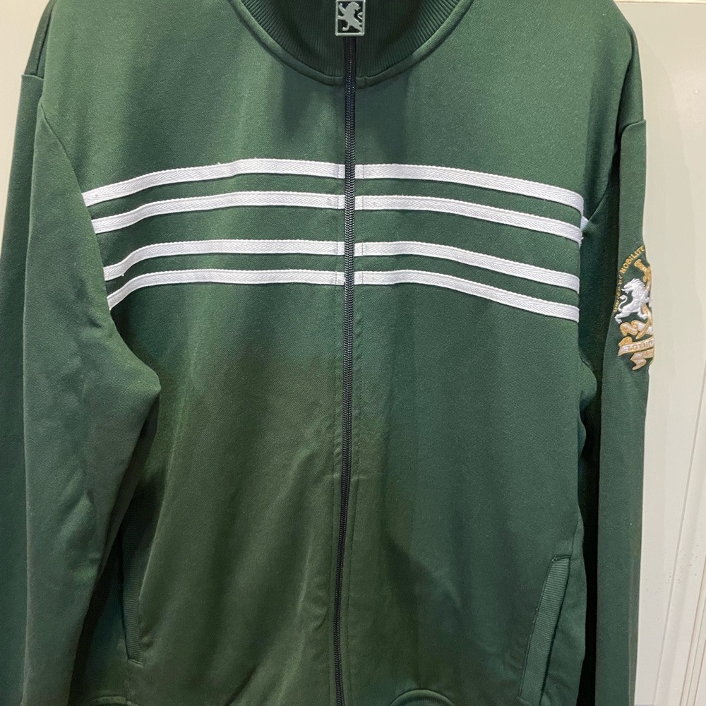 Express Mens Track Jacket Sz XL Crest Arm Patch  Full Zip Logo